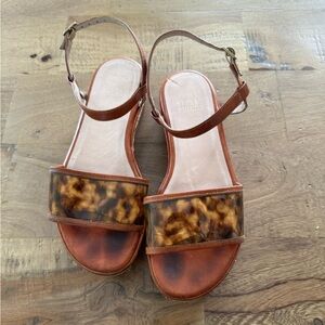 Stuart Weitzman Brown leopard strap platform Sandals
